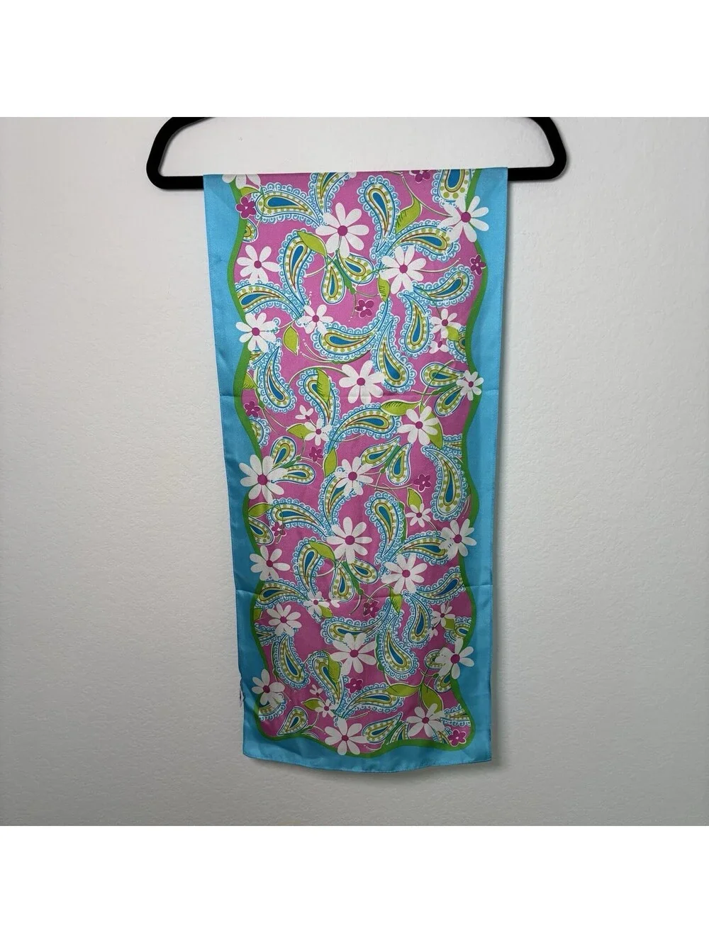 VTG Y2K Lilly Pulitzer X Ford 100% Silk Scarf Shawl Breast Cancer Awareness EUC
